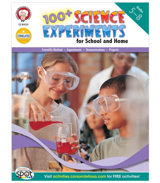 100+ Science Experiments for School and Home Resource Book Grade 5-8 eBook (PDF)