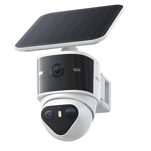 aosu T2 Pro 3K Dual Cam Outdoor Security Camera, Solar Powered, AI Tracking