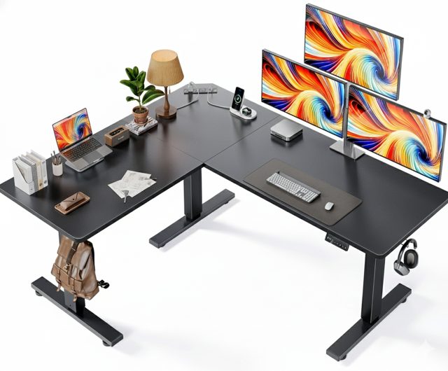 S3 (63"D x 55"W x 46"H) Home Office  L Shaped Standing Desk