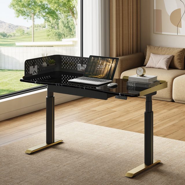 Estand Electric Adjustable Standing Desk & Fluted Desk with Drawers