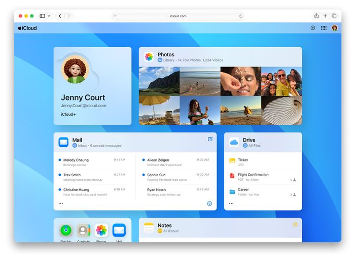 iCloud+ - Screen of iCloud.com