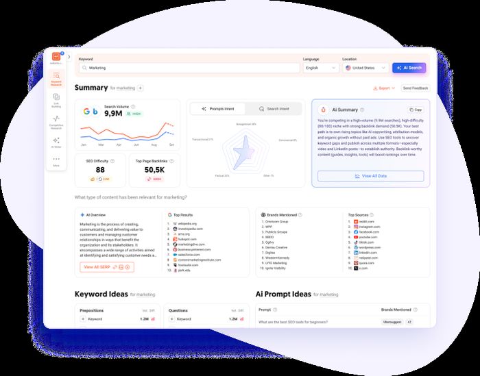 Ubersuggest - AI Keyword Research